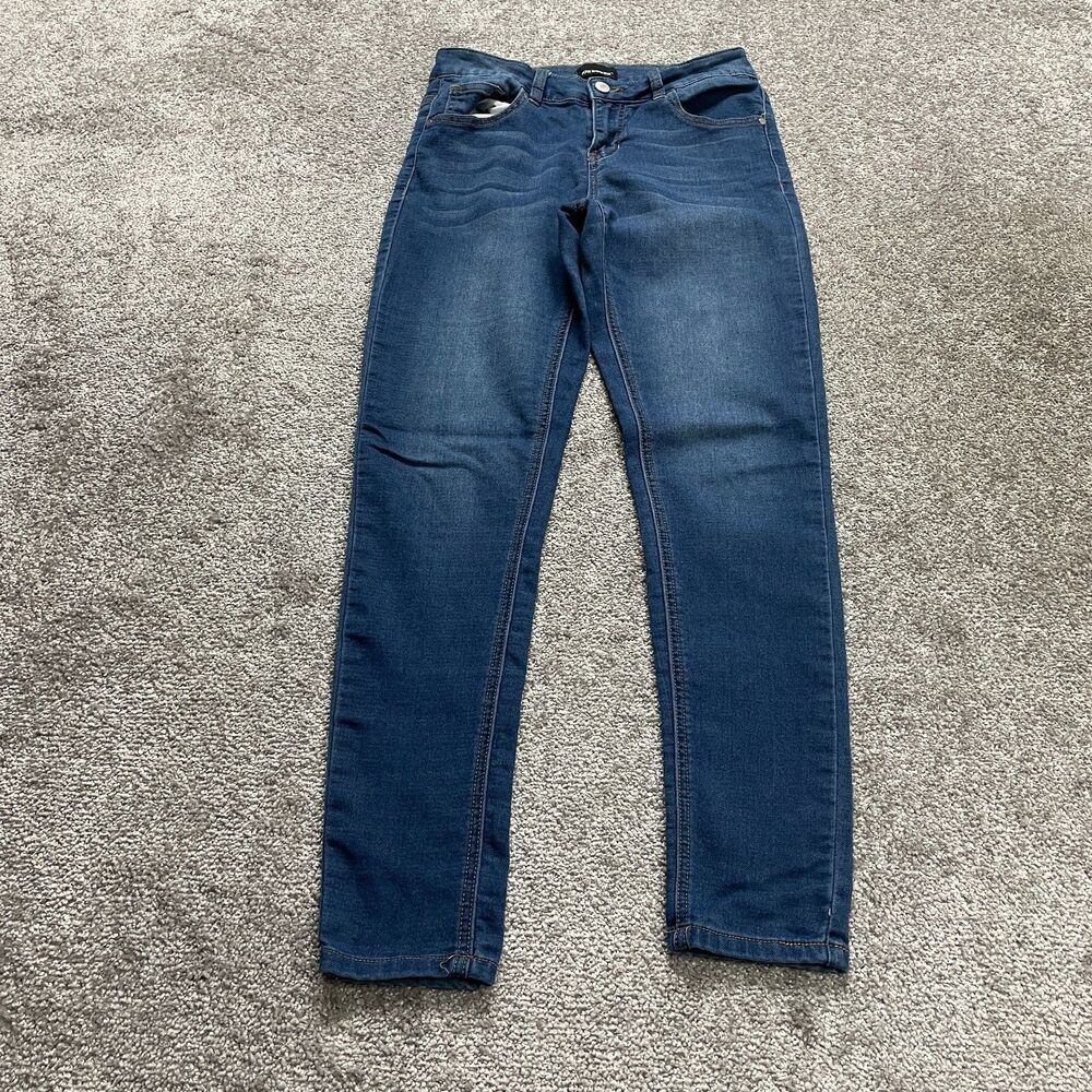 Joe Boxer Jeans Juniors 7 Blue Denim Stretch Straight Soft Dark Wash 28x28